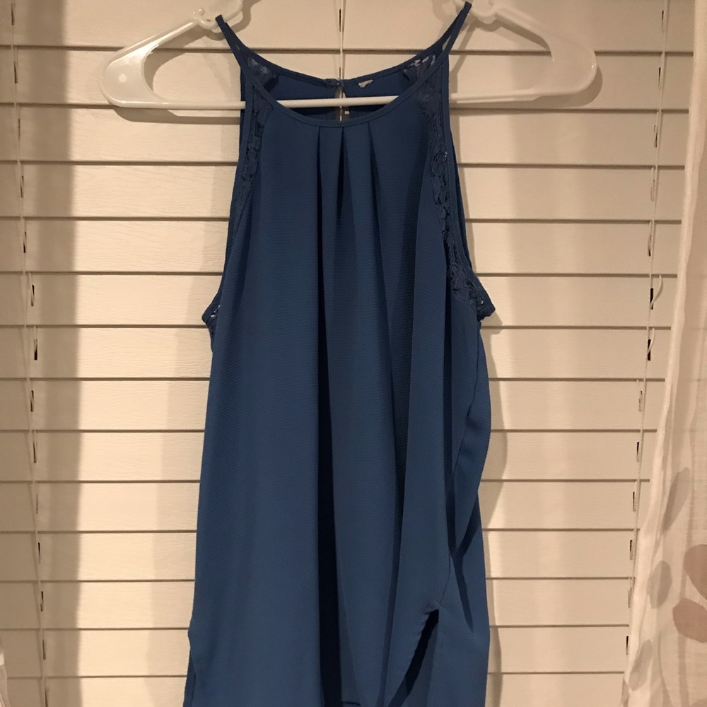 Blue Lace Tank Top